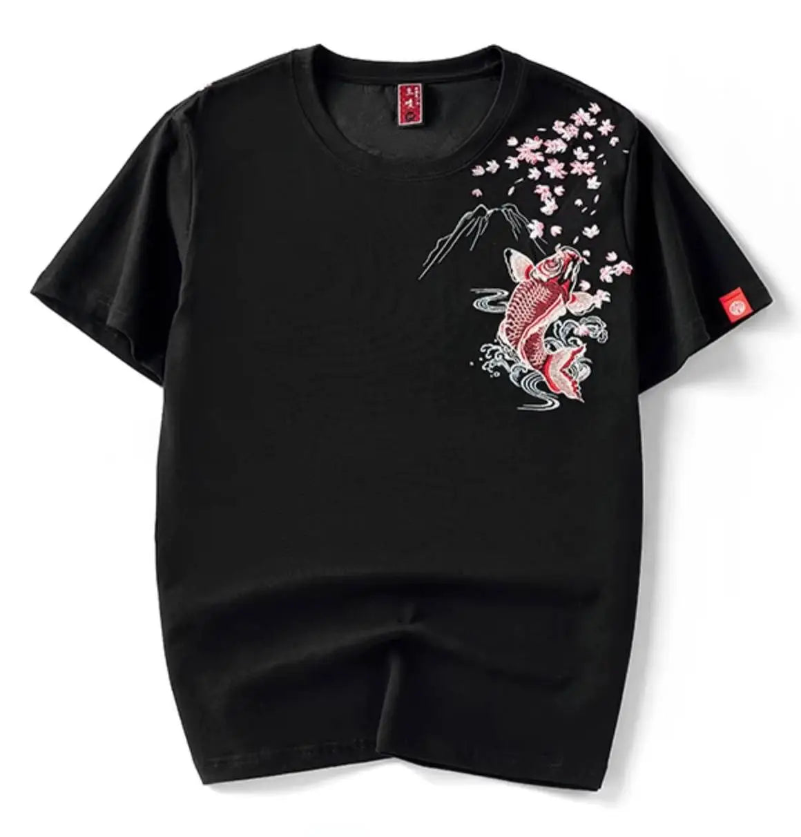Tee-shirt carpe koi brodée (unisexe)