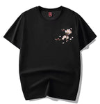 Tee-shirt ample fleurs de cerisier brodées (unisexe)