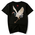 Embroidered crane t-shirt (unisex)