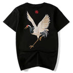 Tee-shirt ample grues brodées (unisexe)