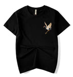 Tee-shirt ample grues brodées (unisexe)