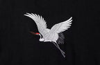 Tee-shirt grues et motif floral brodés (unisexe)
