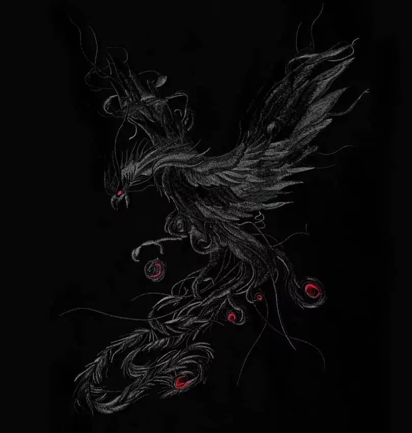 Embroidered phoenix t-shirt (unisex) 