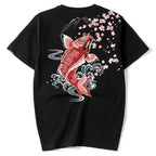 Tee-shirt carpe koi brodée (unisexe)