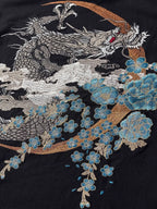 T-shirt drago e fiori ricamati (unisex)