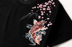 Tee-shirt ample carpe koi brodée (unisexe)