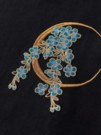 Tee-shirt ample dragon et fleurs brodès (unisexe)