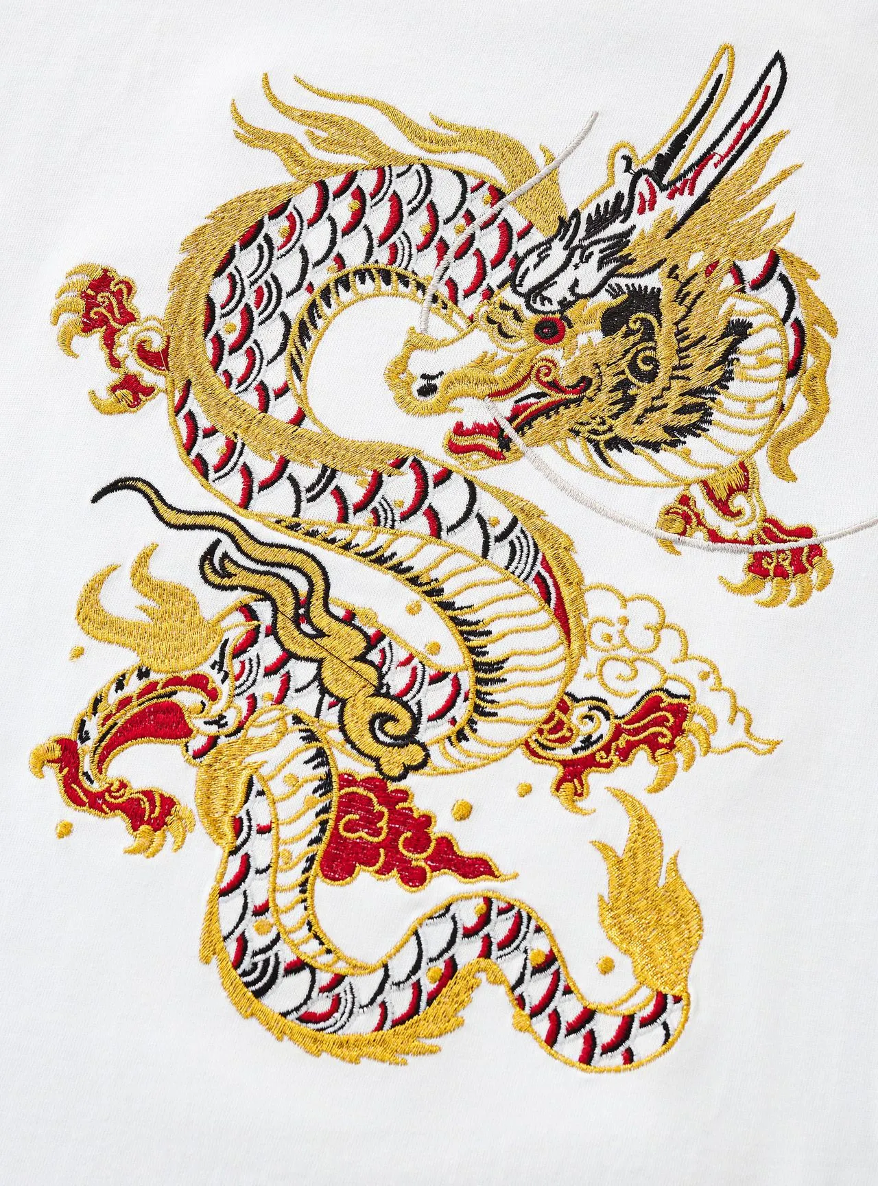 Tee-shirt dragon coloré brodé