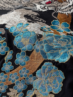 Tee-shirt ample dragon et fleurs brodès (unisexe)