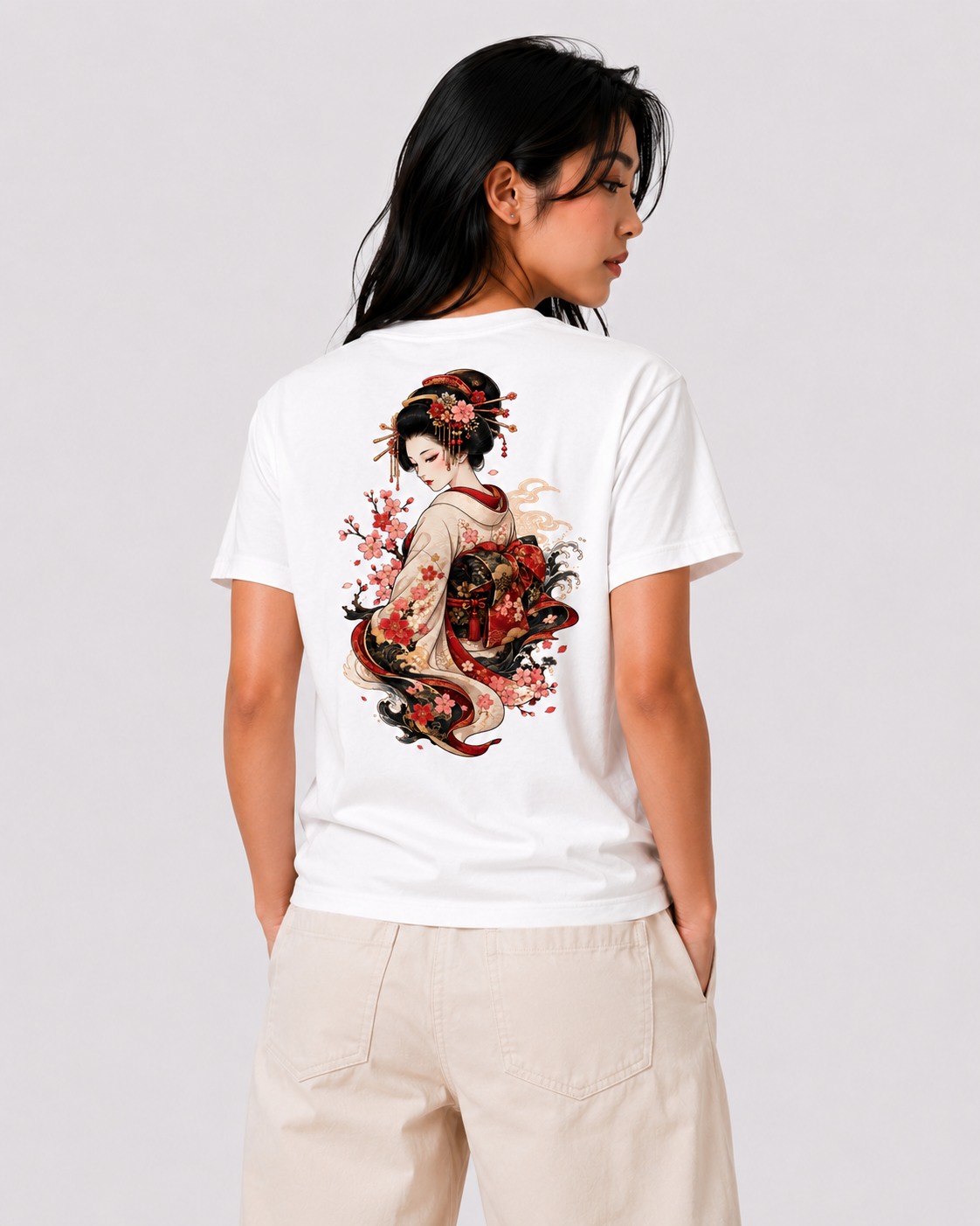 Tee-shirt Geisha imprimé – Yokofuri Atelier