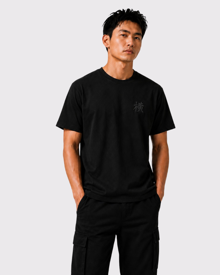 Tee-Shirt Kanji Brodé Anthracite