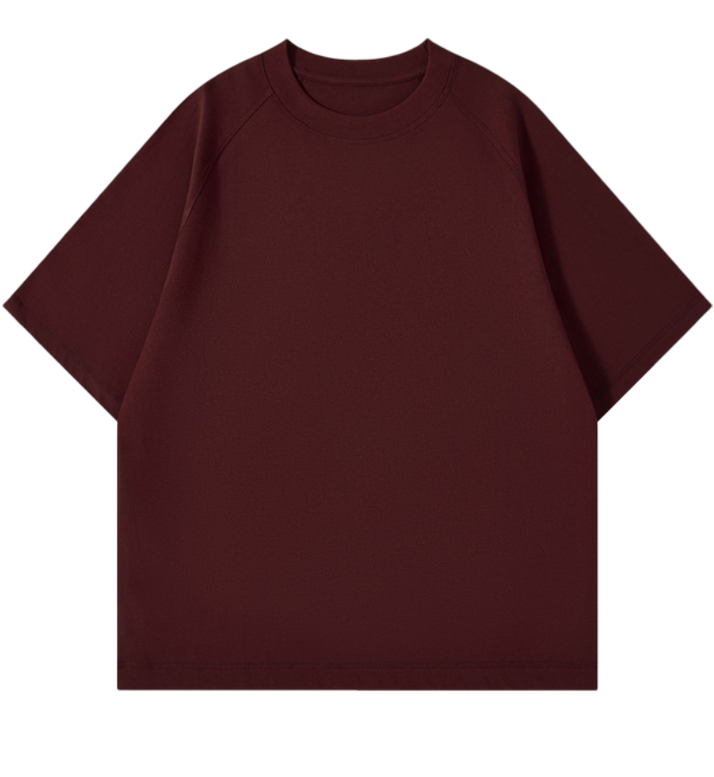 Tee-shirt oversize en coton premium bordeaux (unisexe)