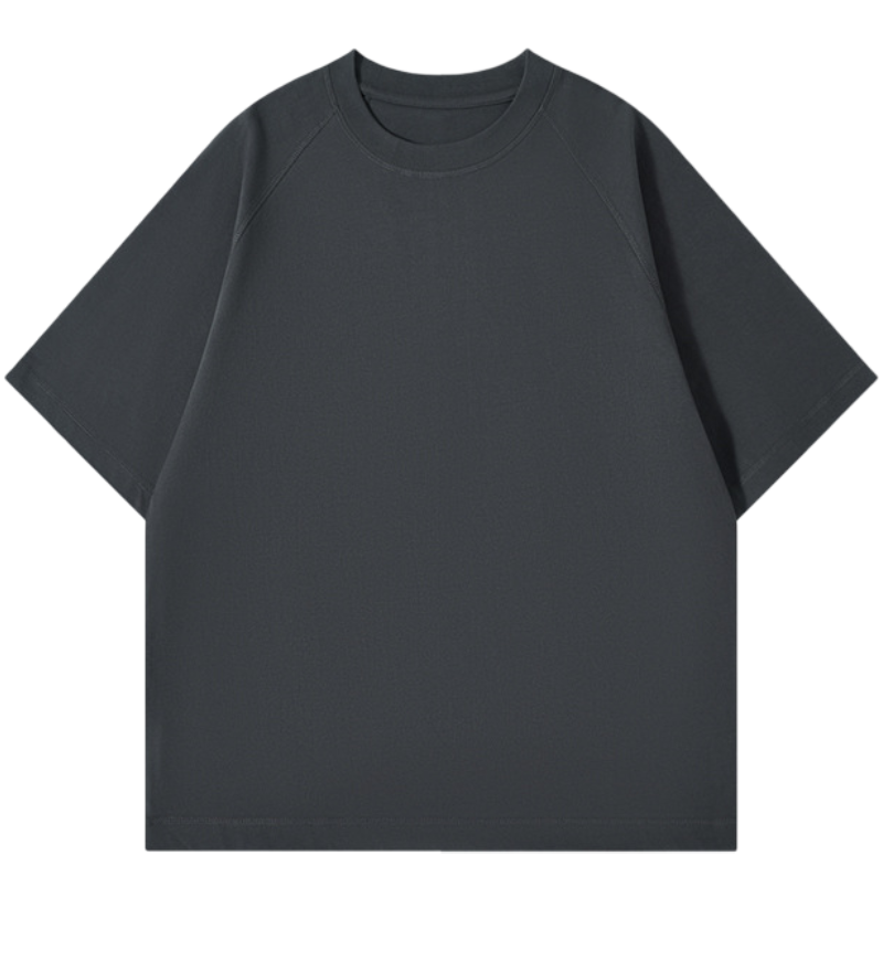Tee-shirt oversize en coton premium gris foncé (unisexe)