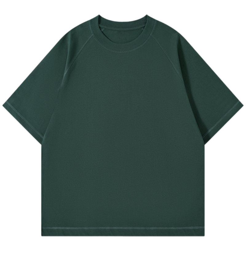 Tee-shirt oversize en coton premium vert forêt foncé (unisexe)