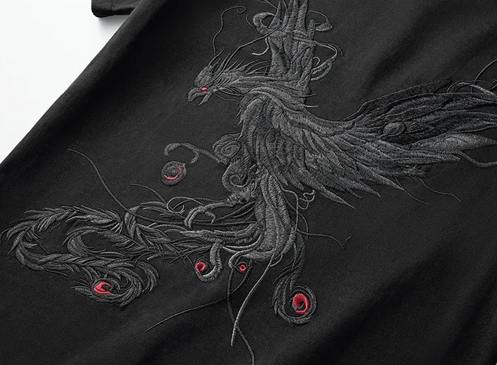 Tee-shirt ample phénix brodé (unisexe)