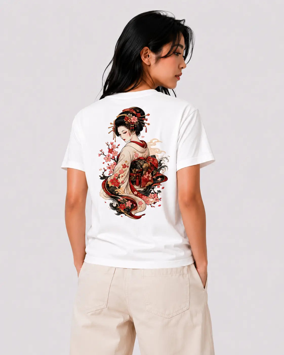 Tee-shirt Geisha imprimé – Yokofuri Atelier