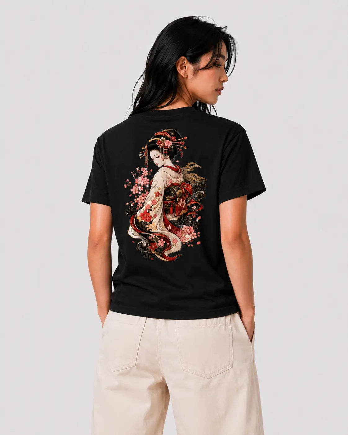 Tee-shirt Geisha imprimé – Yokofuri Atelier