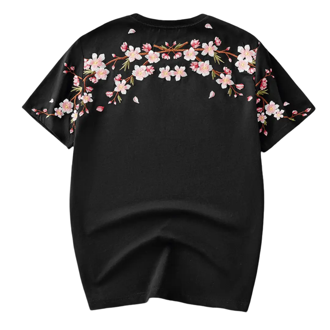 Embroidered cherry blossom t-shirt (unisex)