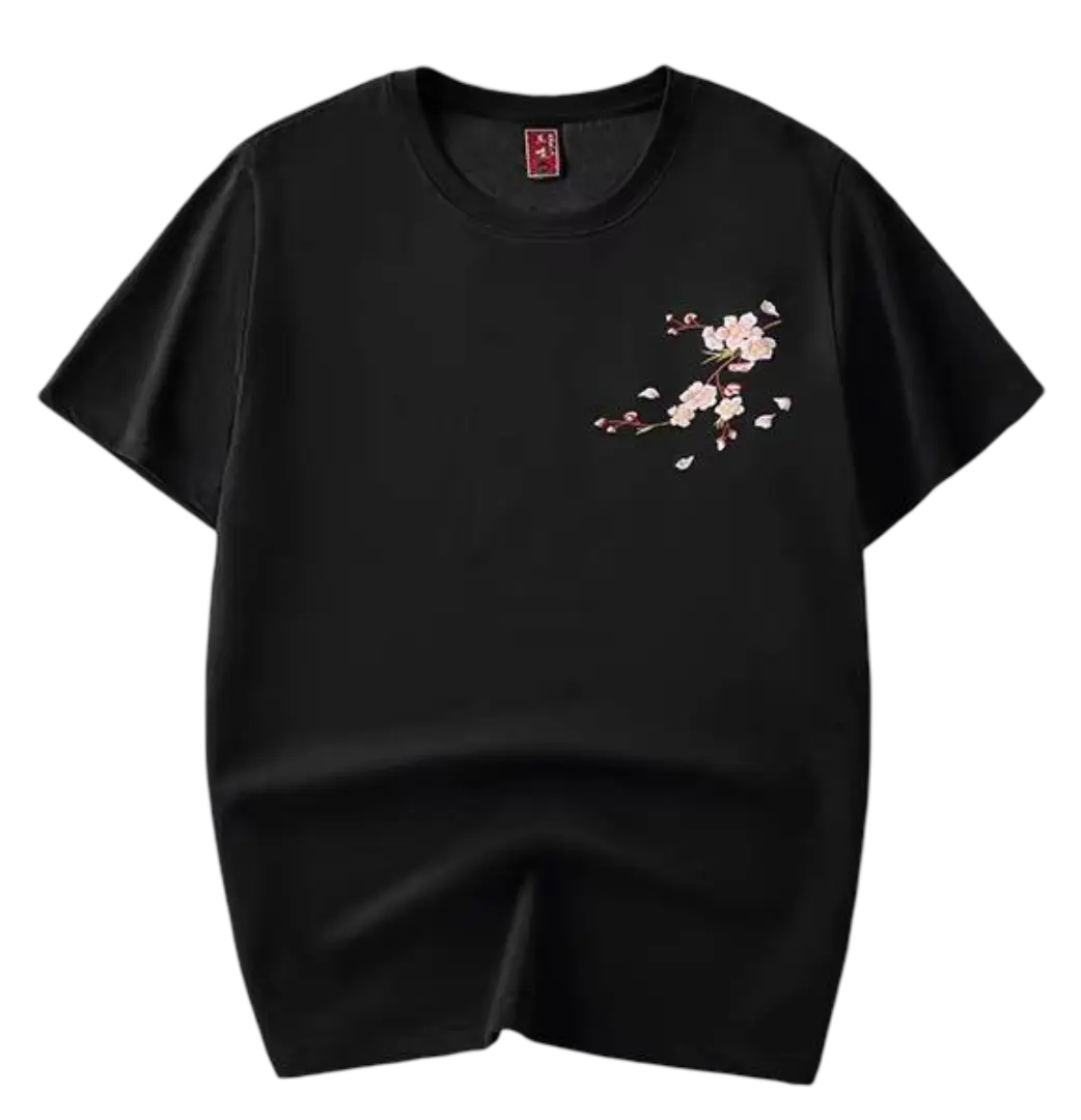 Embroidered cherry blossom t-shirt (unisex)