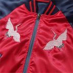 Veste Sukajan souvenir grues et abeilles brodées (Réversible) (unisexe)
