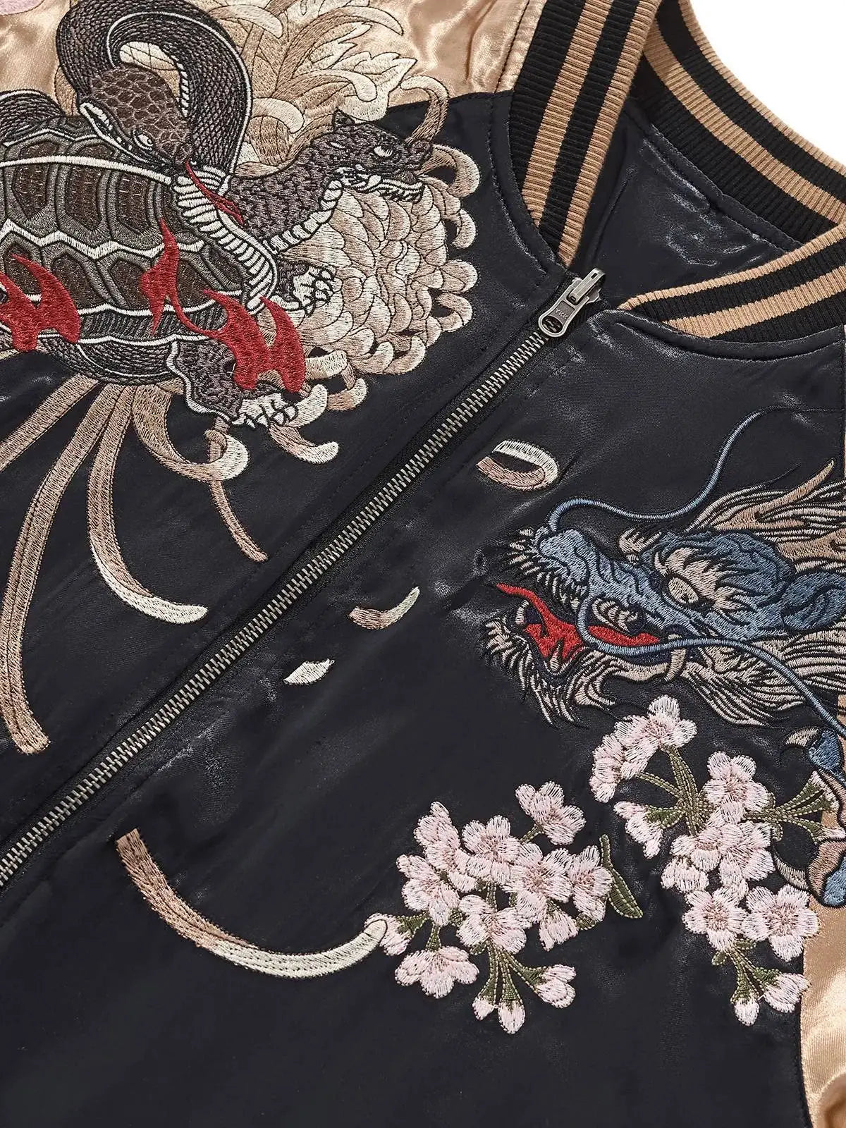 Jacket embroidered with the 4 mythical creatures (unisex) 