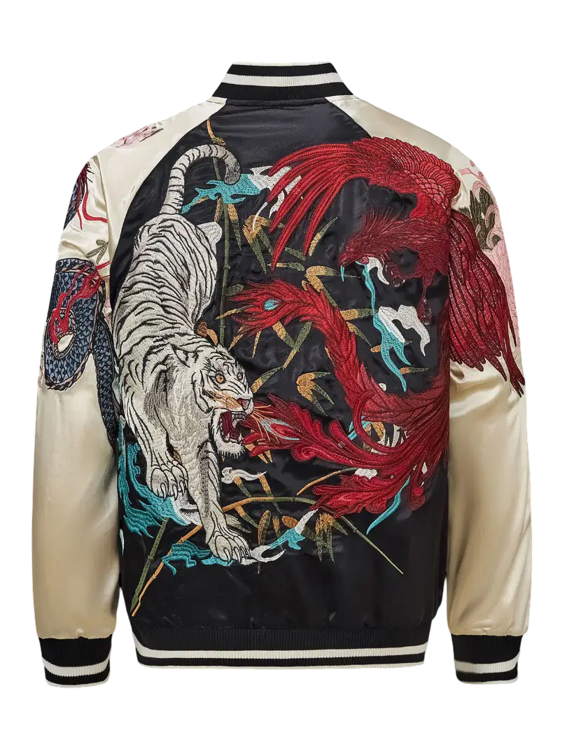 Jacket embroidered with the 4 mythical creatures (unisex) 