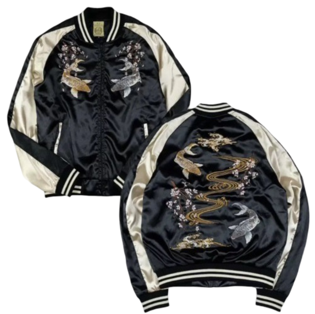 Veste Sukajan souvenir carpe koi brodées (Edition Limitée) (unisexe)