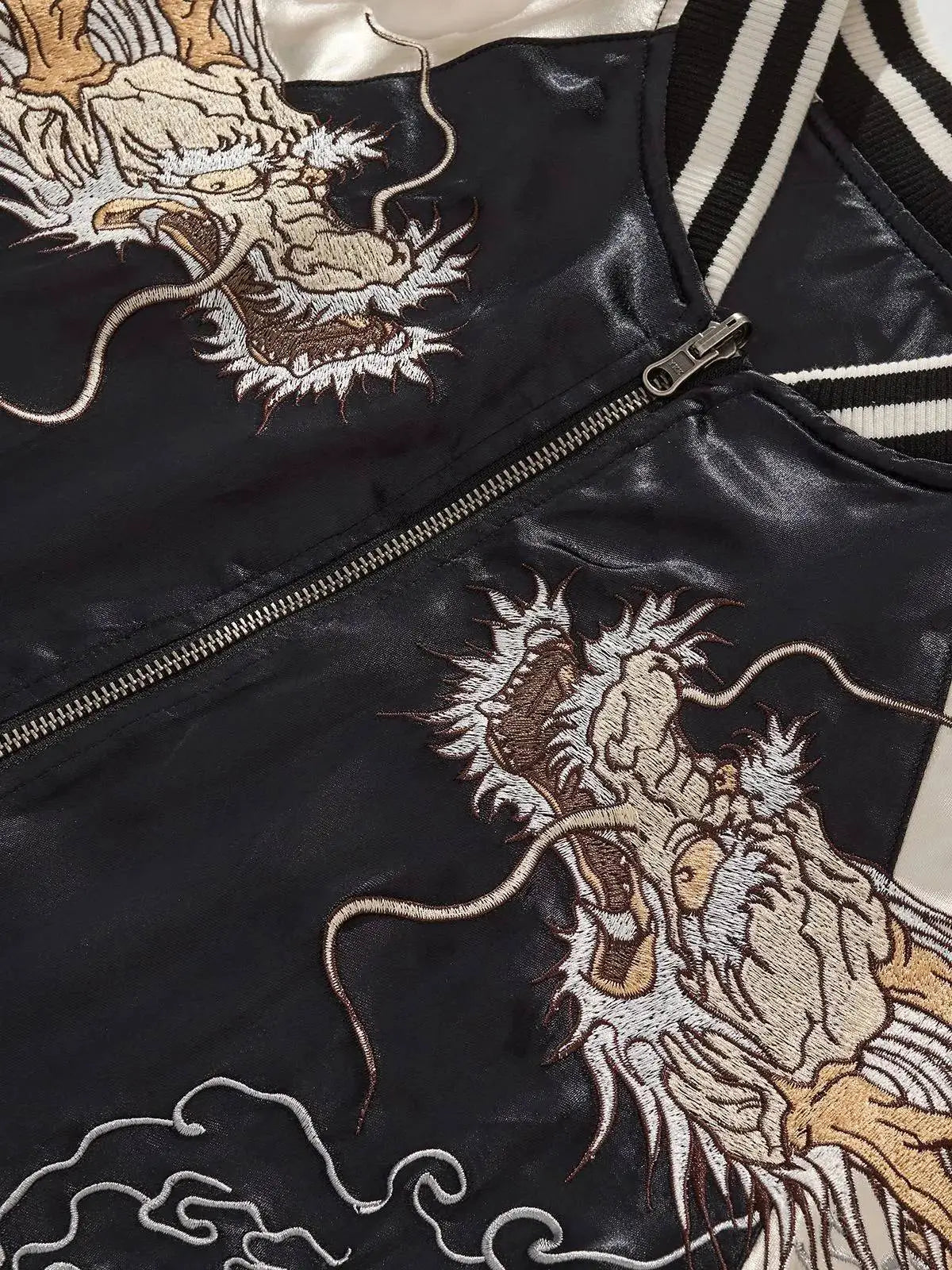 Embroidered tiger and dragon jacket (unisex) 