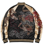 Veste double dragon et fleurs brodés (unisexe)