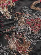 Veste double dragon et fleurs brodés (unisexe)