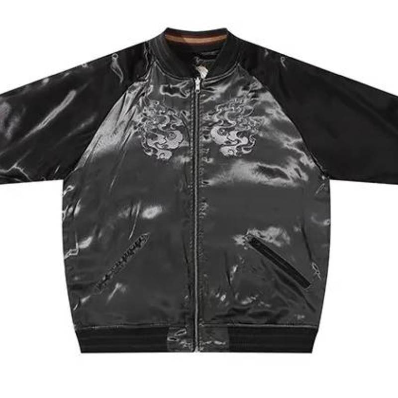 Veste geisha renard brodée (Réversible) (unisexe)