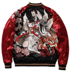 Embroidered fox geisha jacket (reversible) (unisex) 