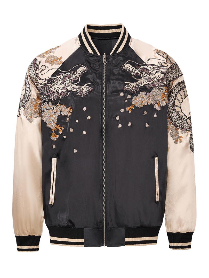Veste phénix et double dragon brodés (unisexe)