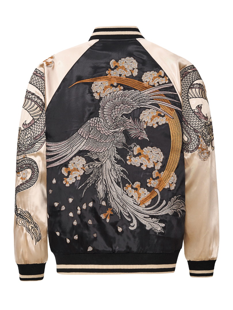 Veste phénix et double dragon brodés (unisexe)