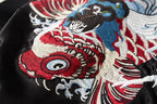 Veste Sukajan carpes koi, vagues et dragon brodés  (Réversible) (unisexe)