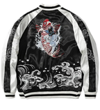 Veste Sukajan carpes koi, vagues et dragon brodés  (Réversible) (unisexe)
