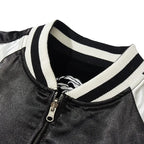 Veste Sukajan carpes koi, vagues et dragon brodés  (Réversible) (unisexe)