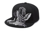 Casquettes brodées avec grue, carpe koi ou aigle (unisexe)