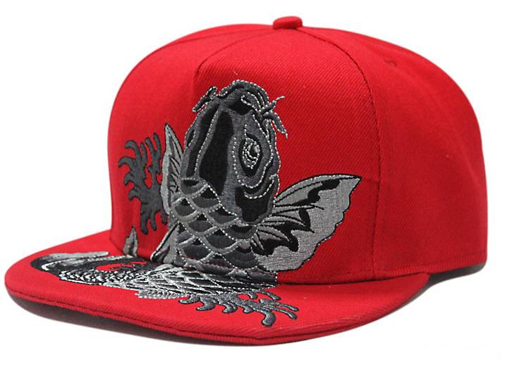 Casquettes brodées avec grue, carpe koi ou aigle (unisexe)