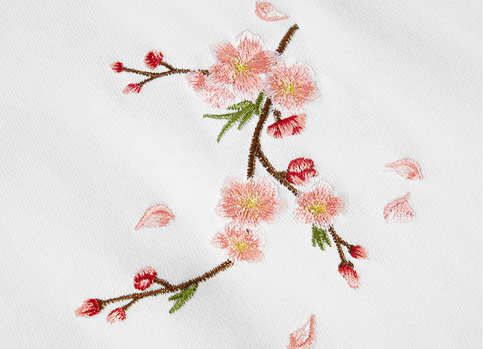 Sweat ample fleurs de cerisier brodées (unisexe)