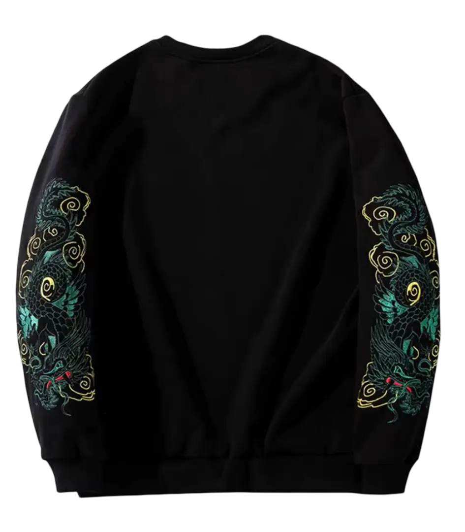 Sweatshirt with embroidered dragon sleeves (unisex) 
