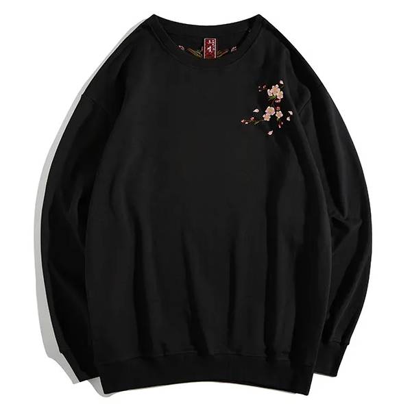 Sweat fleurs de cerisier brodées (unisexe)