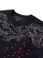 Tee-shirt ample double dragon brodés (unisexe)