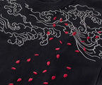 T-shirt doppio drago ricamato (unisex)